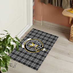 ScotsTee Shop Scottish Stewart Black and White Clan Tartan Doormat Rubber Welcome Mat