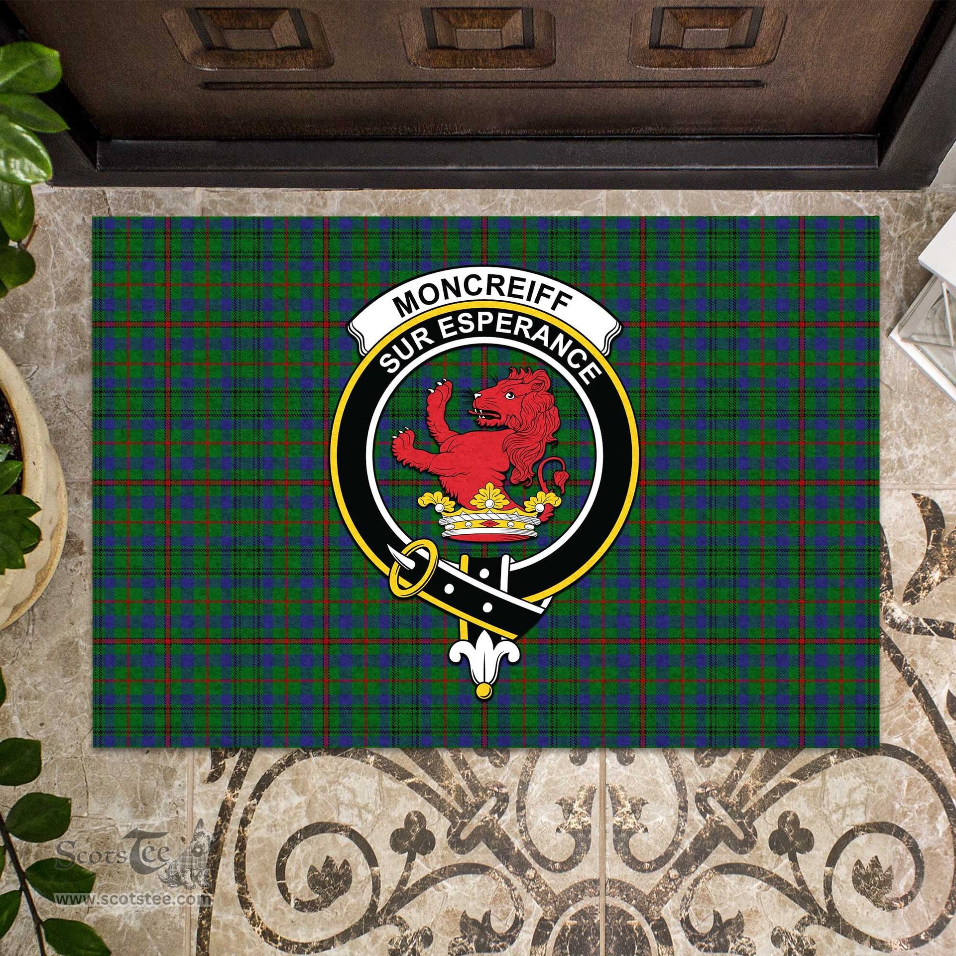 ScotsTee Shop Scottish Moncrieff of Atholl Clan Tartan Doormat Rubber Welcome Mat