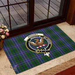 ScotsTee Shop Scottish Wishart Hunting Clan Tartan Doormat Rubber Welcome Mat