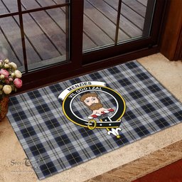 ScotsTee Shop Scottish Menzies Black Dress Clan Tartan Doormat Rubber Welcome Mat