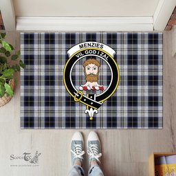 ScotsTee Shop Scottish Menzies Black Dress Clan Tartan Doormat Rubber Welcome Mat
