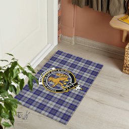 ScotsTee Shop Scottish MacPherson Dress Blue Clan Tartan Doormat Rubber Welcome Mat