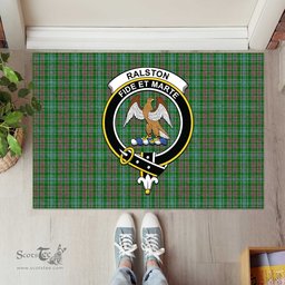 ScotsTee Shop Scottish Ralston USA Clan Tartan Doormat Rubber Welcome Mat