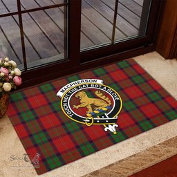 ScotsTee Shop Scottish MacPherson of Cluny Clan Tartan Doormat Rubber Welcome Mat