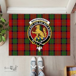 ScotsTee Shop Scottish MacPherson of Cluny Clan Tartan Doormat Rubber Welcome Mat