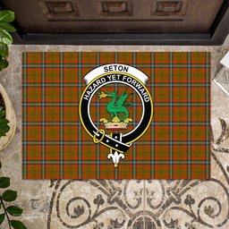 ScotsTee Shop Scottish Seton Hunting Modern Clan Tartan Doormat Rubber Welcome Mat