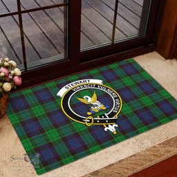 ScotsTee Shop Scottish Stewart Old Modern Clan Tartan Doormat Rubber Welcome Mat