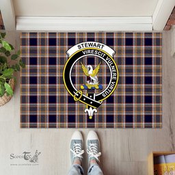 ScotsTee Shop Scottish Stewart Navy Clan Tartan Doormat Rubber Welcome Mat