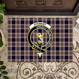 ScotsTee Shop Scottish Stewart Navy Clan Tartan Doormat Rubber Welcome Mat
