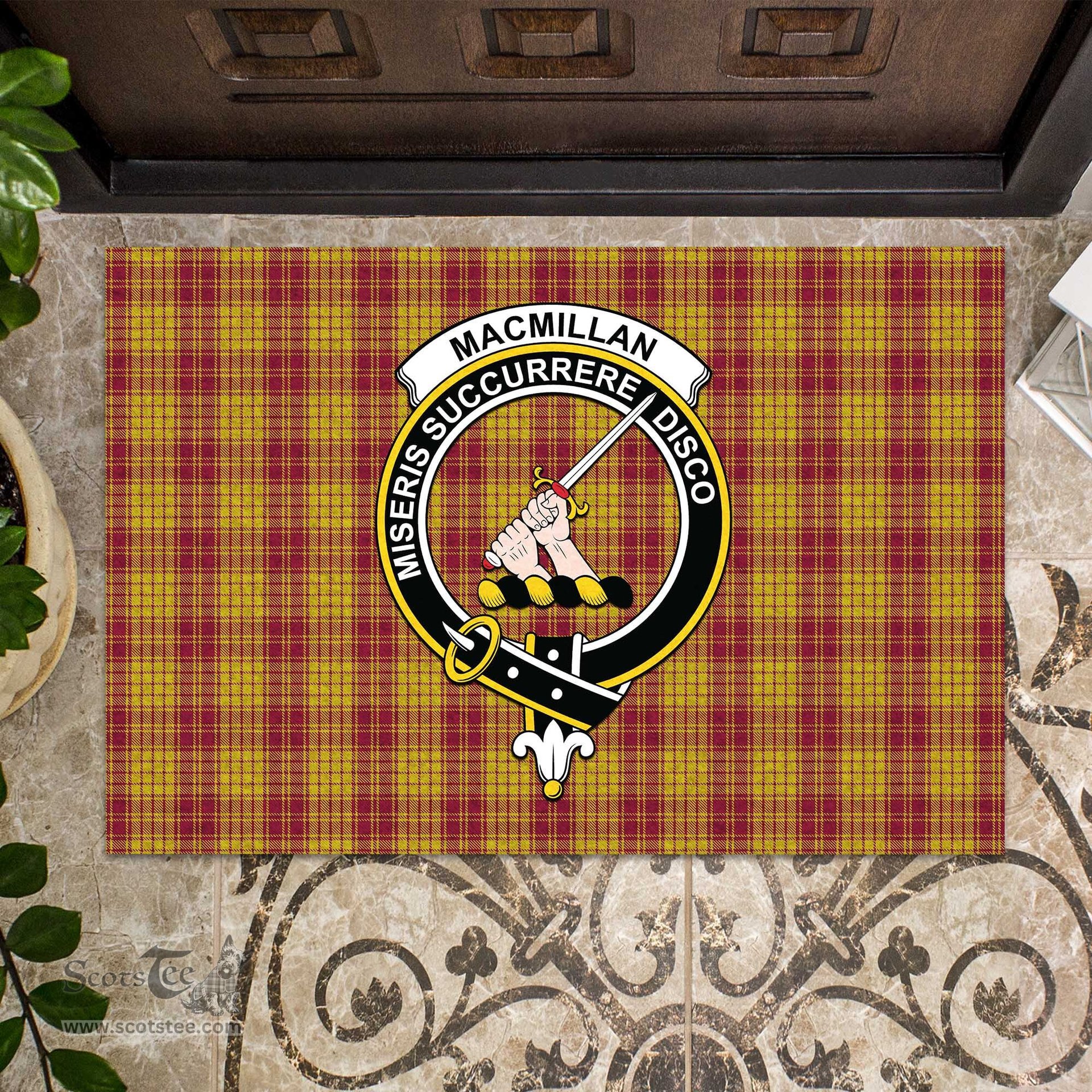 ScotsTee Shop Scottish MacMillan Dress Clan Tartan Doormat Rubber Welcome Mat