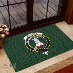 ScotsTee Shop Scottish MacLean of Duart Hunting Clan Tartan Doormat Rubber Welcome Mat