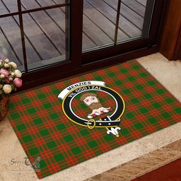 ScotsTee Shop Scottish Menzies Green Modern Clan Tartan Doormat Rubber Welcome Mat