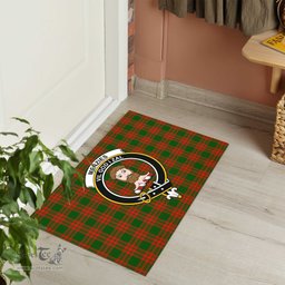 ScotsTee Shop Scottish Menzies Green Modern Clan Tartan Doormat Rubber Welcome Mat