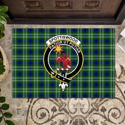 ScotsTee Shop Scottish Spottiswood Clan Tartan Doormat Rubber Welcome Mat