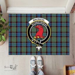 ScotsTee Shop Scottish MacNicol Hunting Clan Tartan Doormat Rubber Welcome Mat