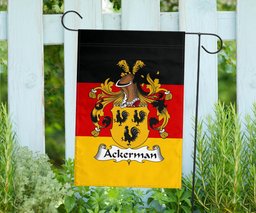 ScotsTee Shop Germans Ackerman Coat of Arms on Germany Flag Garden Flag/ House Flag