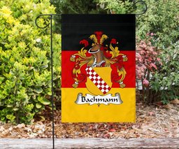 ScotsTee Shop Germans Bachmann Coat of Arms on Germany Flag Garden Flag/ House Flag