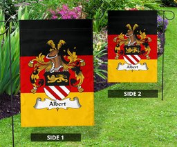 ScotsTee Shop Germans Albert Coat of Arms on Germany Flag Garden Flag/ House Flag