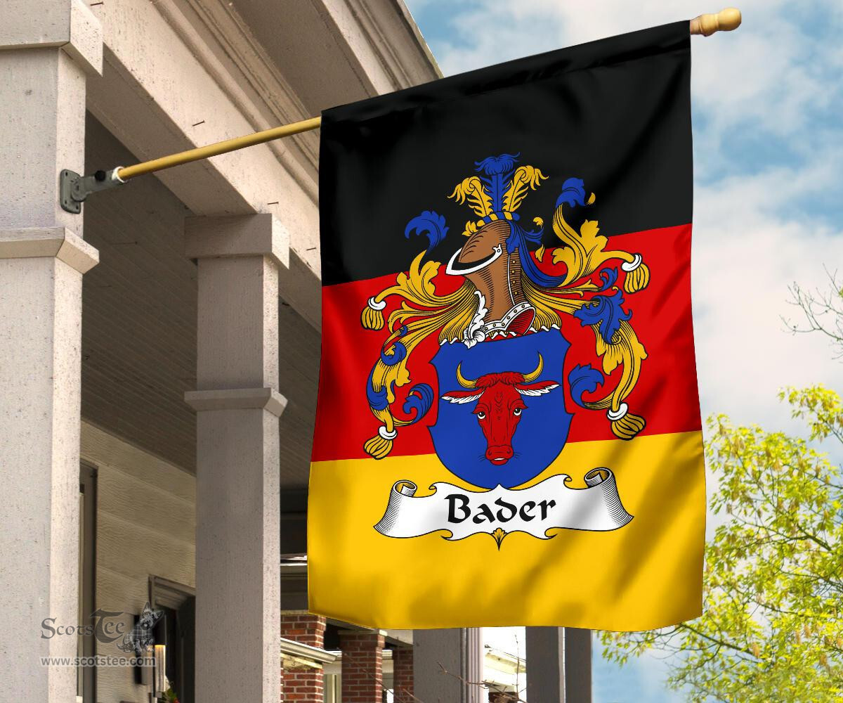 ScotsTee Shop Germans Bader Coat of Arms on Germany Flag Garden Flag/ House Flag