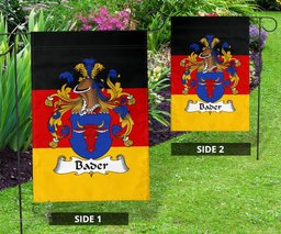 ScotsTee Shop Germans Bader Coat of Arms on Germany Flag Garden Flag/ House Flag