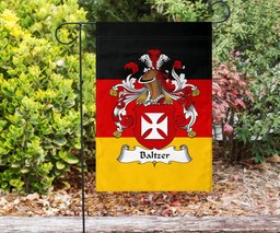 ScotsTee Shop Germans Baltzer Coat of Arms on Germany Flag Garden Flag/ House Flag