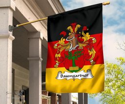ScotsTee Shop Germans Baumgartner Coat of Arms on Germany Flag Garden Flag/ House Flag