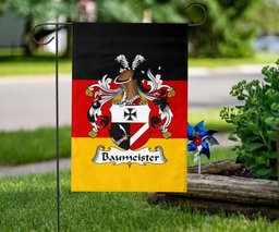 ScotsTee Shop Germans Baummeister Coat of Arms on Germany Flag Garden Flag/ House Flag