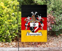 ScotsTee Shop Germans Baummeister Coat of Arms on Germany Flag Garden Flag/ House Flag