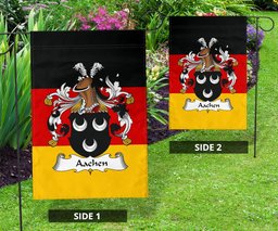 ScotsTee Shop Germans Aachen Coat of Arms on Germany Flag Garden Flag/ House Flag
