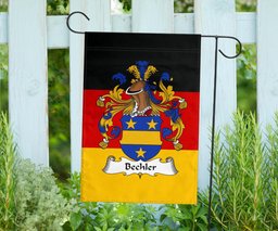 ScotsTee Shop Germans Bechler Coat of Arms on Germany Flag Garden Flag/ House Flag