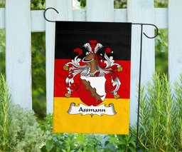 ScotsTee Shop Germans Assmann Coat of Arms on Germany Flag Garden Flag/ House Flag