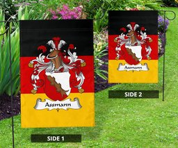 ScotsTee Shop Germans Assmann Coat of Arms on Germany Flag Garden Flag/ House Flag
