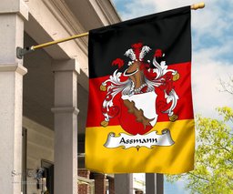 ScotsTee Shop Germans Assmann Coat of Arms on Germany Flag Garden Flag/ House Flag