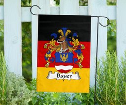 ScotsTee Shop Germans Bauer Coat of Arms on Germany Flag Garden Flag/ House Flag