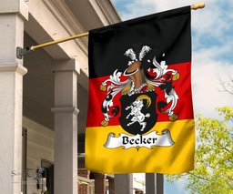 ScotsTee Shop Germans Becker Coat of Arms on Germany Flag Garden Flag/ House Flag