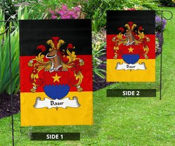 ScotsTee Shop Germans Baur Coat of Arms on Germany Flag Garden Flag/ House Flag