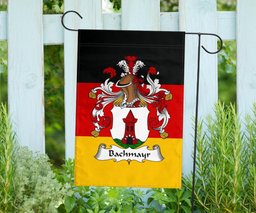 ScotsTee Shop Germans Bachmayr Coat of Arms on Germany Flag Garden Flag/ House Flag