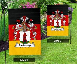ScotsTee Shop Germans Bachmayr Coat of Arms on Germany Flag Garden Flag/ House Flag