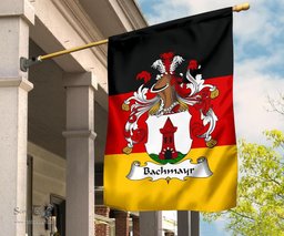ScotsTee Shop Germans Bachmayr Coat of Arms on Germany Flag Garden Flag/ House Flag