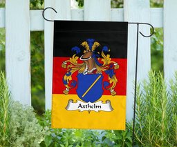 ScotsTee Shop Germans Axthelm Coat of Arms on Germany Flag Garden Flag/ House Flag