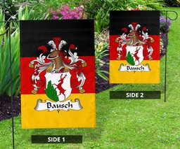 ScotsTee Shop Germans Bausch Coat of Arms on Germany Flag Garden Flag/ House Flag