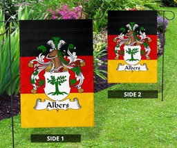 ScotsTee Shop Germans Albers Coat of Arms on Germany Flag Garden Flag/ House Flag