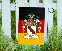 ScotsTee Shop Germans Alten Coat of Arms on Germany Flag Garden Flag/ House Flag