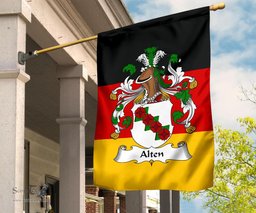 ScotsTee Shop Germans Alten Coat of Arms on Germany Flag Garden Flag/ House Flag