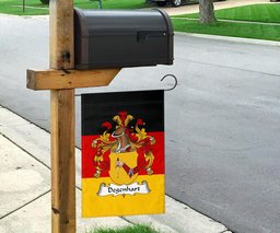 ScotsTee Shop Germans Degenhart Coat of Arms on Germany Flag Garden Flag/ House Flag