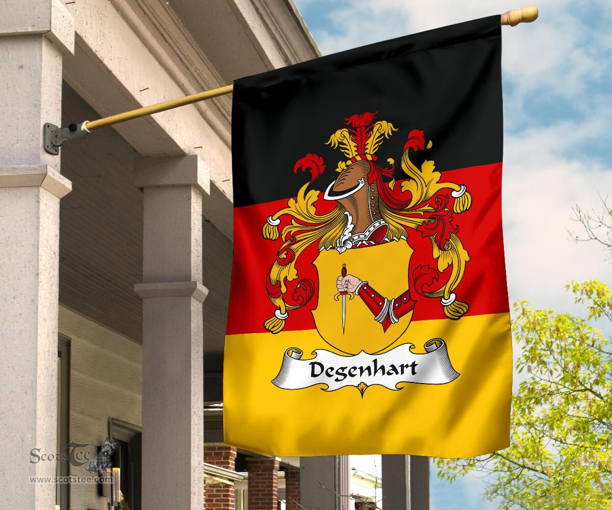 ScotsTee Shop Germans Degenhart Coat of Arms on Germany Flag Garden Flag/ House Flag