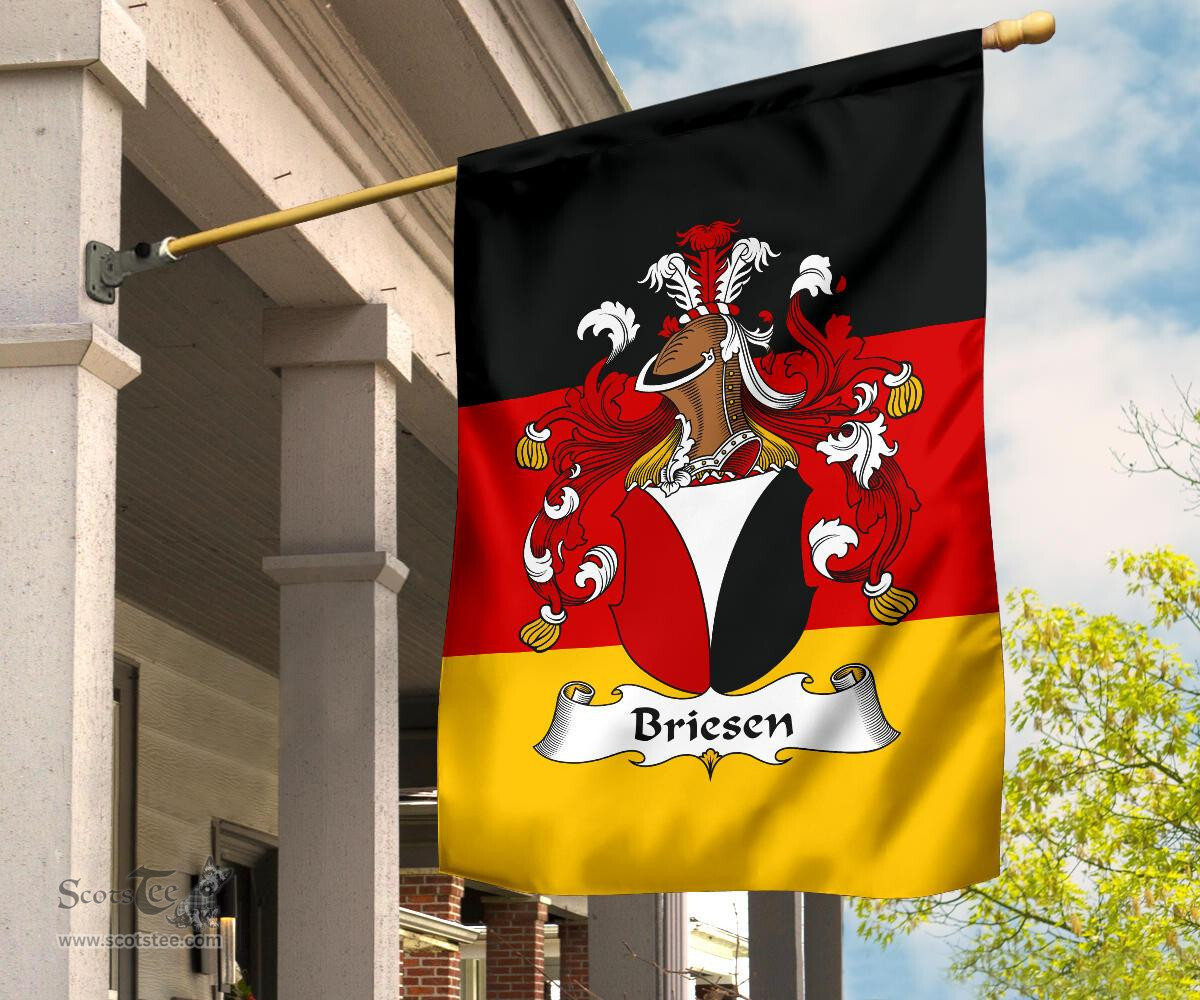 ScotsTee Shop Germans Briesen Coat of Arms on Germany Flag Garden Flag/ House Flag