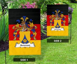 ScotsTee Shop Germans Amman Coat of Arms on Germany Flag Garden Flag/ House Flag