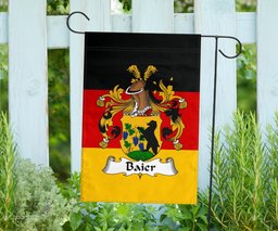 ScotsTee Shop Germans Baier Coat of Arms on Germany Flag Garden Flag/ House Flag