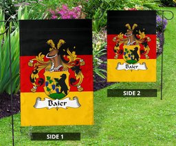 ScotsTee Shop Germans Baier Coat of Arms on Germany Flag Garden Flag/ House Flag